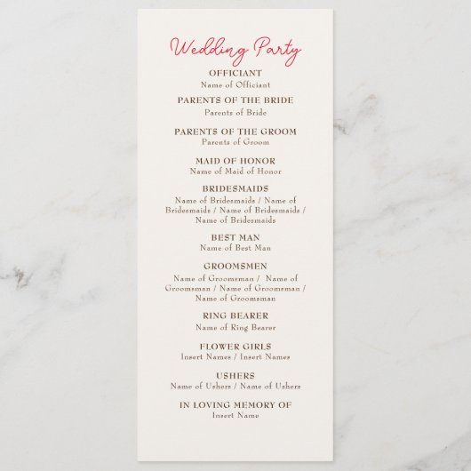 Verse Lemony Liefde Citrus Foliage Bruiloft Programmakaart (Achterkant)