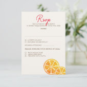 Verse Lemony Liefde Citrus Foliage Bruiloft RSVP Kaartje (Staand voorkant)