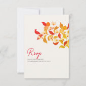 Verse Lemony Liefde Citrus Foliage Bruiloft RSVP Kaartje (Achterkant)