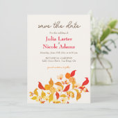 Verse Lemony Liefde Citrus Foliage Bruiloft Save The Date (Staand voorkant)