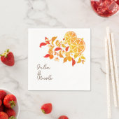 Verse Lemony Liefde Citrus Foliage Bruiloft Servet (Insitu)