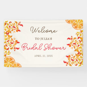 Verse Lemony Liefde Citrus Foliage Bruiloft Spandoek