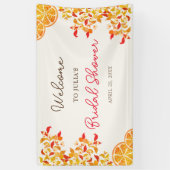 Verse Lemony Liefde Citrus Foliage Bruiloft Spandoek (Verticaal)