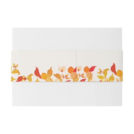 Verse Lemony Liefde Citrus Foliage Bruiloft Uitnodigingen Wikkel (Achterkant Voorbeeld)