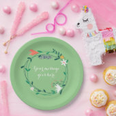 Verse lente bloemenslinger papieren bordje (Feest)