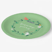 Verse lente bloemenslinger papieren bordje (Gekanteld)