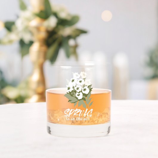 Verse lente boeket kunst - 'De lente is in de luch Whisky Glas (Insitu (Huwelijk))