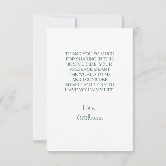 Verse lente gele bloem bruidsmeisjesshower dank je bedankkaart (Achterkant)