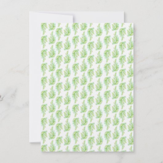 Verse lente groene bladeren bruiloft kaart (Achterkant)