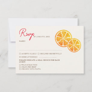 Verse Lente Liefde Citrus Loof Bruiloft RSVP Kaartje
