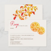 Verse Lente Liefde Citrus Loof Bruiloft  RSVP Kaartje (Voorkant / Achterkant)