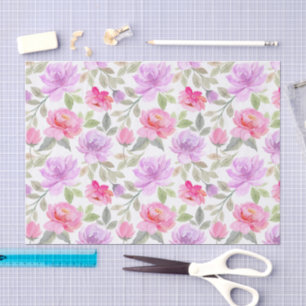 Verse Lente Vibe: Roze en Paarse Bloemendesign Tissuepapier