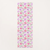 Verse Lente Vibe: Roze en Paarse Bloemendesign Yogamat (Voorkant)