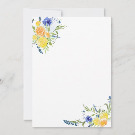 Verse lentebloem in blauw & geel Vrijgezellenfeest Kaart (Achterkant)