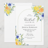 Verse lentebloem in blauw & geel Vrijgezellenfeest Kaart (Voorkant / Achterkant)