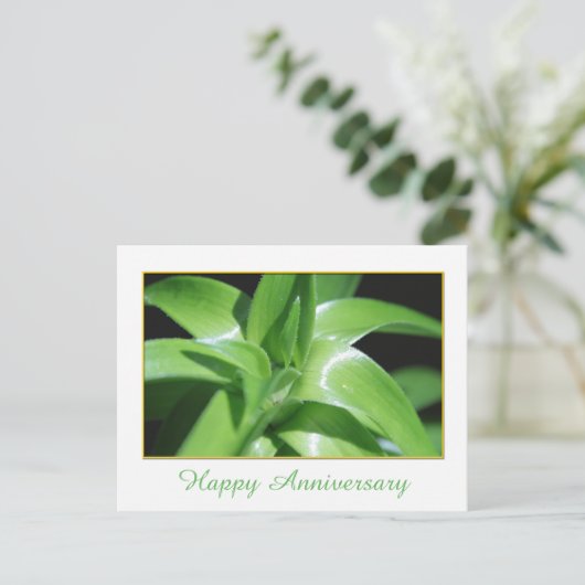 Verse lentegroenolifant vertrekt blijdschap briefkaart (Staand voorkant)