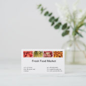 Verse levensmiddelen, vruchten, groentemarkt visitekaartje (Staand voorkant)