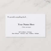 Verse levensmiddelen, vruchten, groentemarkt visitekaartje (Achterkant)