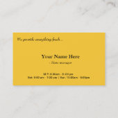 Verse levensmiddelen, vruchten, groentemarkt visitekaartje (Achterkant)