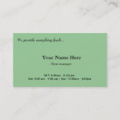 Verse levensmiddelen, vruchten, groentemarkt visitekaartje (Achterkant)