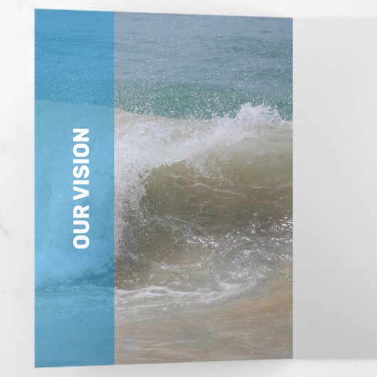 Verse lichte blauwe moderne transparantie drieluik kaart (Binnenzijde eerst)