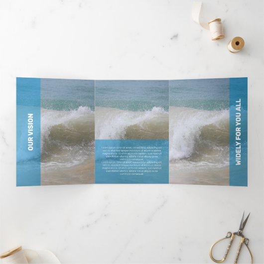 Verse lichte blauwe moderne transparantie drieluik kaart (Binnen)