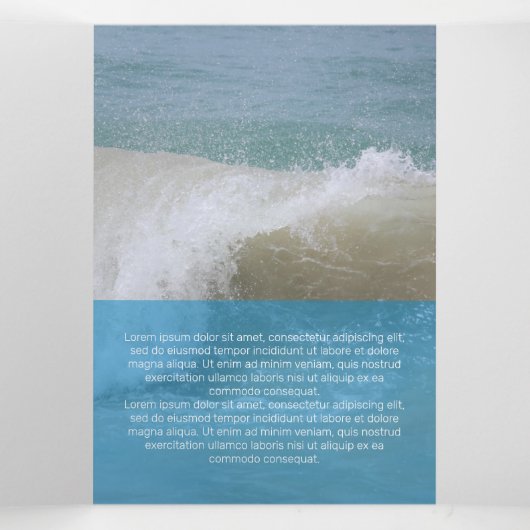 Verse lichte blauwe moderne transparantie drieluik kaart (Binnenkant midden)