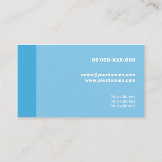 Verse Light Blue Contemmodern Transparency Square Visitekaartje (Achterkant)