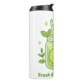 Verse Limoen Juice & Schattigee Cat Kawaii Design Thermosbeker (Gedraaid links)