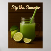 Verse Limoen Juice Summer – Verfrissende Citrus Poster (Voorkant)