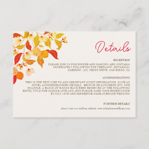 Verse Limoen Liefde Citrus Loof Bruiloft Informatiekaartje