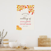 Verse Limoen Liefde Citrus Loof Bruiloft Poster (Keuken)