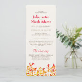 Verse Limoen Liefde Citrus Loof Bruiloft Programmakaart (Staand voorkant)