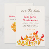 Verse Limoen Liefde Citrus Loof Bruiloft Save The Date (Voorkant / Achterkant)