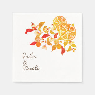 Verse Limoen Liefde Citrus Loof Bruiloft Servet