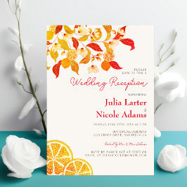 Verse Limoen Liefde Citrus Loof Huwelijksreceptie Kaart