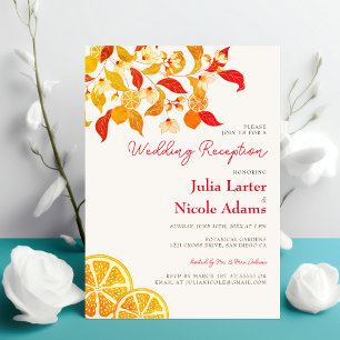 Verse Limoen Liefde Citrus Loof Huwelijksreceptie Kaart