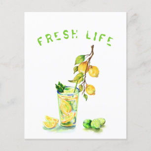 Verse Limoensap Koel Drankje Lemonade Zomerfeestje Flyer