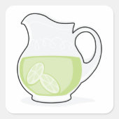 Verse limoensap pitcher vierkante sticker (Voorkant)