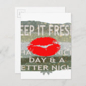 Verse lippen, opwekkende vibes: ‘Keep It Fresh & N Aankondigingskaart (Voorkant / Achterkant)