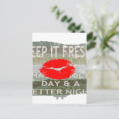 Verse lippen, opwekkende vibes: ‘Keep It Fresh & N Aankondigingskaart (Staand voorkant)