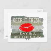 Verse lippen, opwekkende vibes: ‘Keep It Fresh & N Aankondigingskaart (Voorkant / Achterkant)