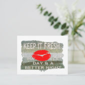 Verse lippen, opwekkende vibes: ‘Keep It Fresh & N Aankondigingskaart (Staand voorkant)
