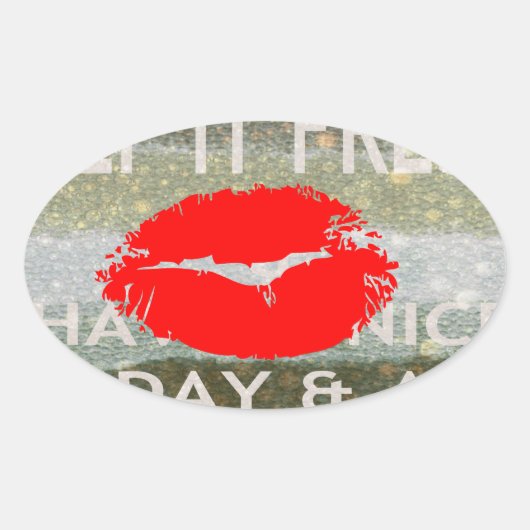 Verse lippen, opwekkende vibes: ‘Keep It Fresh & N Ovale Sticker (Voorkant)