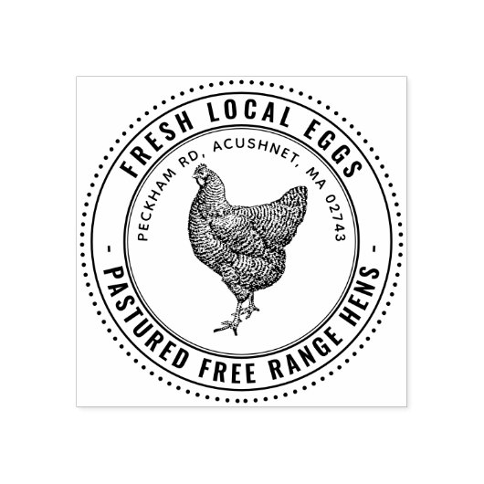 Verse lokale eieren  Hen Egg Carton Stamp Rubberstempel (Afrduk)