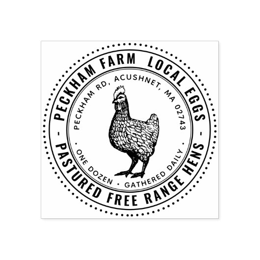 Verse lokale eieren  Hen Egg Carton Stamp Rubberstempel (Afrduk)