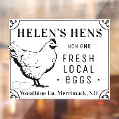 Verse lokale eieren: Vintage Hen en eieren Raamsticker (Vel 2)