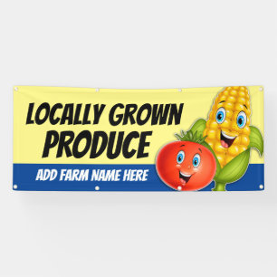 Verse lokale producten Groente Stand Banner