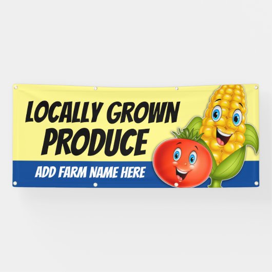 Verse lokale producten Groente Stand Banner (Horizontaal)
