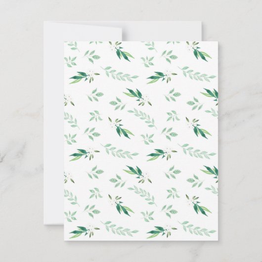 Verse loof botanische ingelijst verlovingsfeest kaart (Achterkant)
